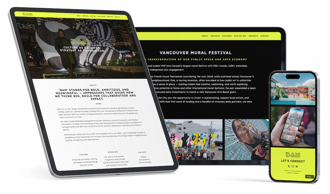 How We Help Tablet & iPhone showcasing a website deck